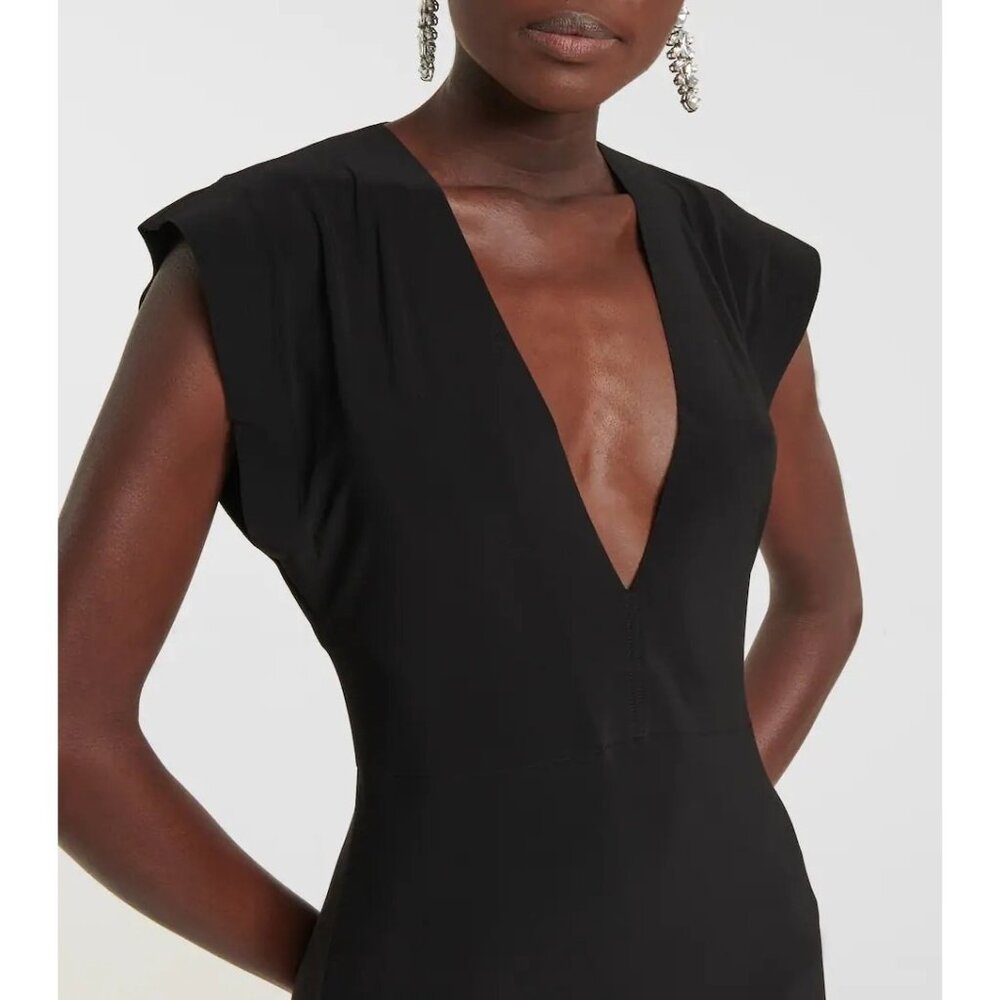 Norma Kamali V Neck Rectangle Gown in Black Small New Womens Long Dress - Picture 12 of 16